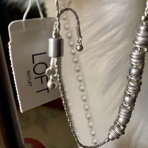 NWT Ann Taylor aloft Adjustable Silver Bracelet